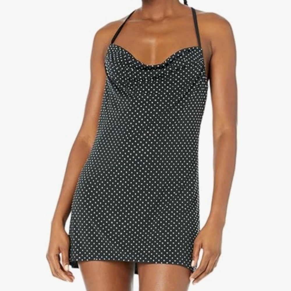 Show Me Your MuMu Black Dress with Rhinestones